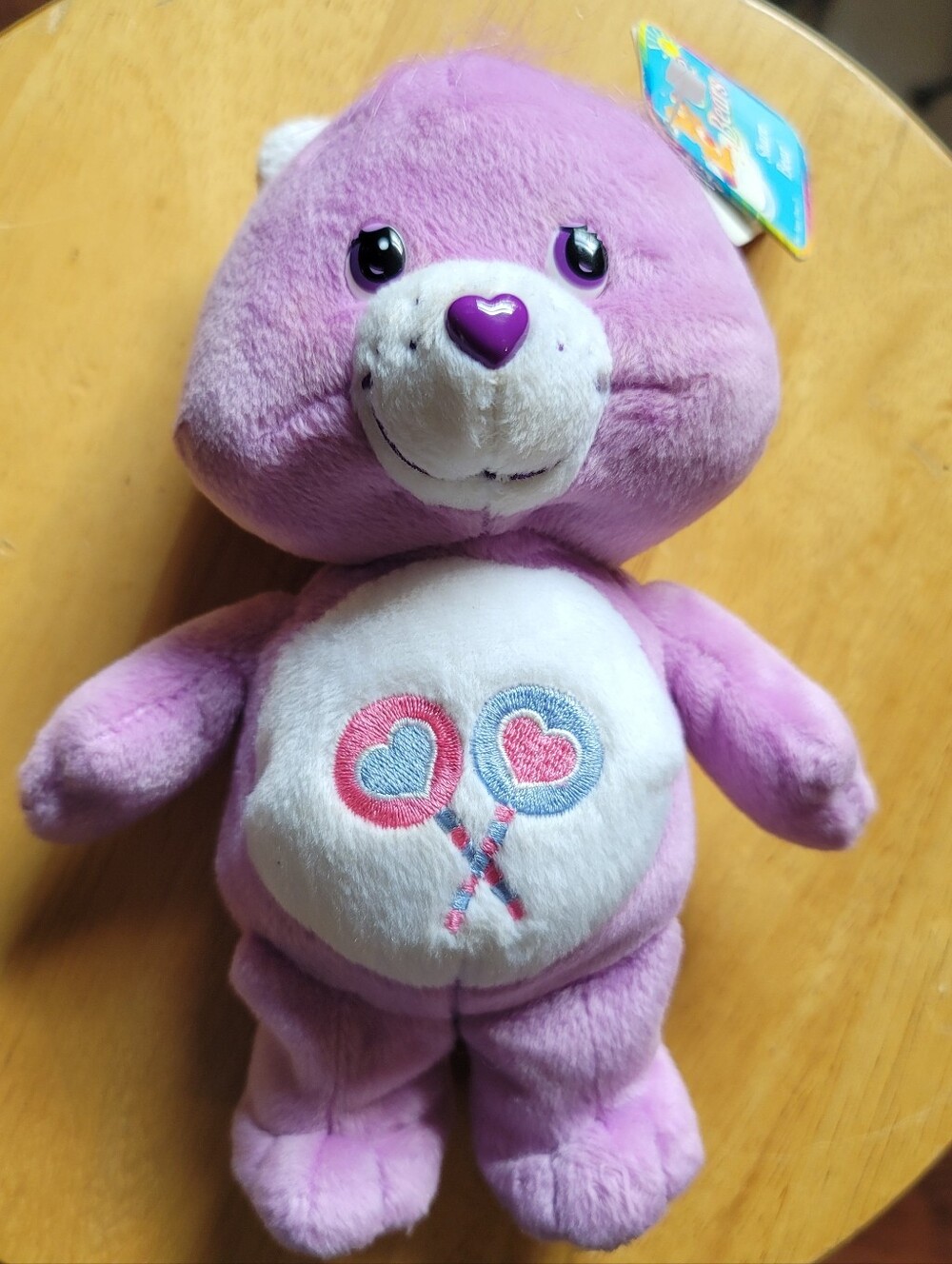 NWT. Purple Plush Bear Stuffed Toy with Heart Nose - Kids Toy